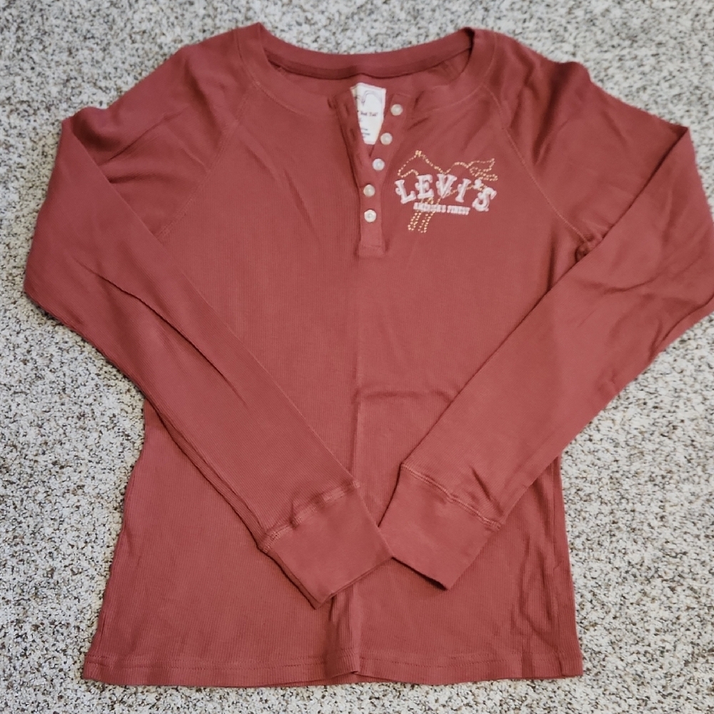 Levi's Brick Red Henley Top